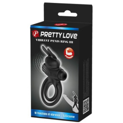 PRETTY LOVE - VIBRATOR III KANINCHENRING FÜR SCHWARZEN PENIS – Produktansicht 9