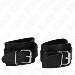 KINK - ABSCHLIEßBARE DUNGEON HANDGELENKSFESSELN SCHWARZ VERSTELLBAR 21-28 CM X 5,5 CM – Produktansicht 2