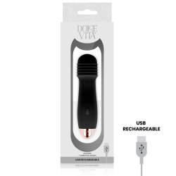 DOLCE VITA - AUFLADBARER VIBRATOR DREI SCHWARZ 7 GESCHWINDIGKEITEN – Produktansicht 3