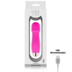 DOLCE VITA - AUFLADBARER VIBRATOR DREI ROSA 7 GESCHWINDIGKEITEN – Produktansicht 3