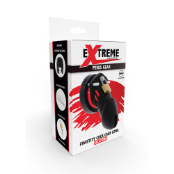 HIDDEN DESIRE - EXTREME KEUSCHHEITSPUMPENKÄFIG AUS SILIKON GRÖSSE L SCHWARZ – Produktansicht 5