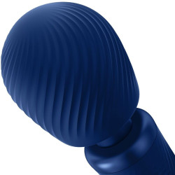 FUN FACTORY - VIM SILIKON WIEDERAUFLADBARER, VIBRIERENDER, GEWICHTETER RUMBLE WAND MITTERNACHTSBLAU – Produktansicht 3