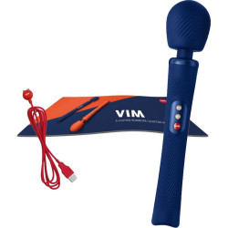 FUN FACTORY - VIM SILIKON WIEDERAUFLADBARER, VIBRIERENDER, GEWICHTETER RUMBLE WAND MITTERNACHTSBLAU – Produktansicht 5