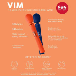 FUN FACTORY - VIM SILIKON WIEDERAUFLADBARER, VIBRIERENDER, GEWICHTETER RUMBLE WAND MITTERNACHTSBLAU – Produktansicht 6