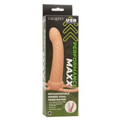 CALEXOTICS - MAXX RIBBED DUAL PENETRATOR 10 VIBRATIONEN FLEISCH – Produktansicht 11