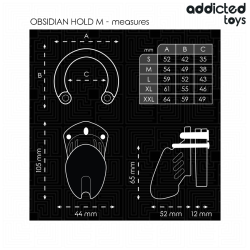 ADDICTED TOYS LOCKED - OBSIDIAN HOLD PENISKÄFIG GRÖSSE M – Produktansicht 4
