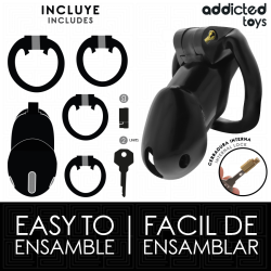 ADDICTED TOYS LOCKED - MINDNIGHT CELL PENISKÄFIG GRÖSSE L – Produktansicht 4