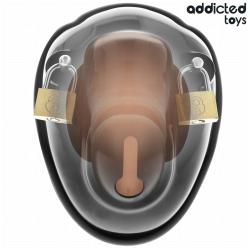 ADDICTED TOYS LOCKED - SCHLÜSSELLOSER PENISKÄFIG 11,5 CM – Produktansicht 3