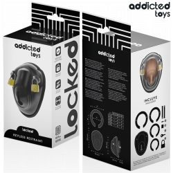 ADDICTED TOYS LOCKED - SCHLÜSSELLOSER PENISKÄFIG 11,5 CM – Produktansicht 6