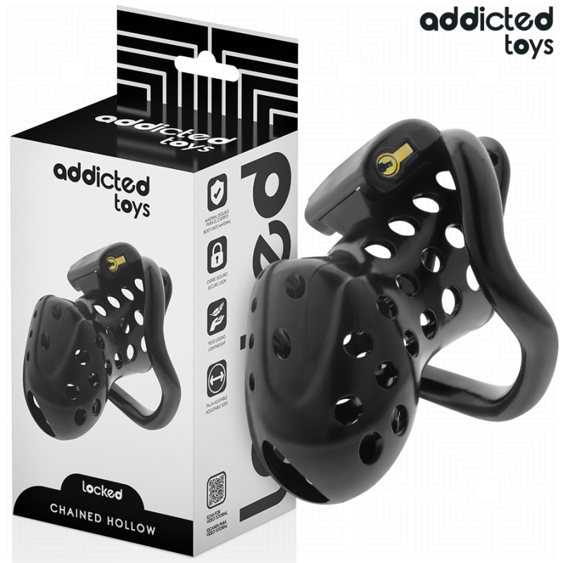ADDICTED TOYS LOCKED - ANGEKETTETER HOHLPENISKÄFIG 10,5 CM