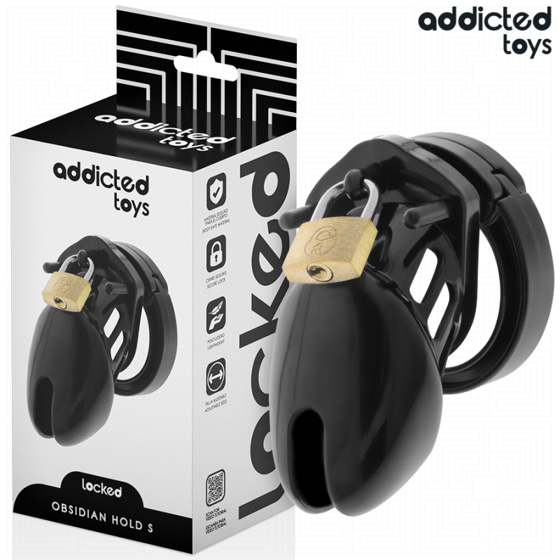 ADDICTED TOYS LOCKED - OBSIDIAN HOLD PENISKÄFIG GRÖSSE S