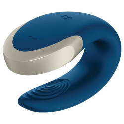 SATISFYER - DOUBLE LOVE LUXURY PARTNER VIBRATOR BLAU – Produktansicht 2