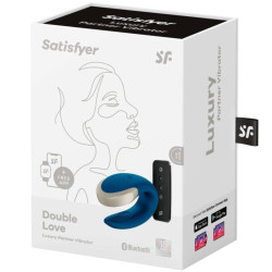 SATISFYER - DOUBLE LOVE LUXURY PARTNER VIBRATOR BLAU – Produktansicht 5