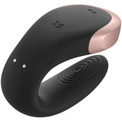 SATISFYER - DOUBLE LOVE LUXURY PARTNER VIBRATOR SCHWARZ – Produktansicht 4