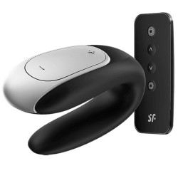 SATISFYER - DOUBLE FUN PARTNER VIBRATOR SCHWARZ – Produktansicht 2