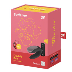 SATISFYER - DOUBLE FUN PARTNER VIBRATOR SCHWARZ – Produktansicht 9