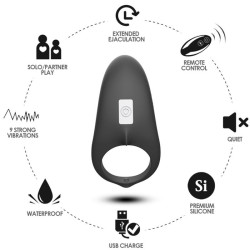 ARMONY - SHARK VIBRATORRING FÜR PAARE FERNBEDIENUNG SCHWARZ – Produktansicht 4