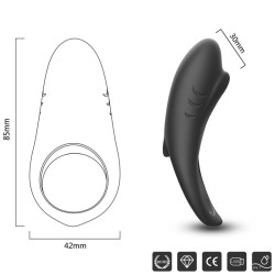 ARMONY - SHARK VIBRATORRING FÜR PAARE FERNBEDIENUNG SCHWARZ – Produktansicht 6