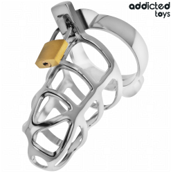 ADDICTED TOYS LOCKED - SILBERNER PENISKÄFIG AUS METALL, GRÖSSE S – Produktansicht 2
