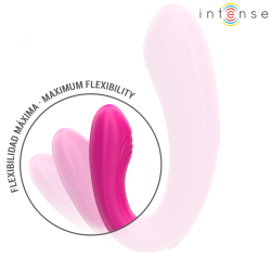 INTENSE - JANET DOPPELTER U-FÖRMIGER STIMULATOR UND VIBRATOR MIT FERNBEDIENUNG ROSA – Produktansicht 6