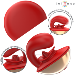 INTENSE - MARIAH VIBRATOR & STIMULATOR IN U-FORM 10 VIBRATIONEN ROT – Produktansicht 2