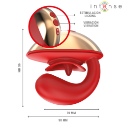 INTENSE - MARIAH VIBRATOR & STIMULATOR IN U-FORM 10 VIBRATIONEN ROT – Produktansicht 5