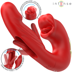 INTENSE - NATHY DOPPELVIBRATOR MIT MULTIFUNKTIONS-STIMULIERENDER MUND ROT – Produktansicht 2