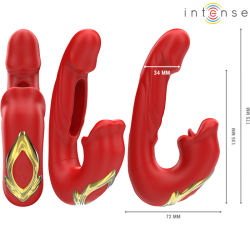 INTENSE - NATHY DOPPELVIBRATOR MIT MULTIFUNKTIONS-STIMULIERENDER MUND ROT – Produktansicht 3