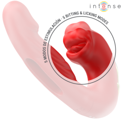 INTENSE - NATHY DOPPELVIBRATOR MIT MULTIFUNKTIONS-STIMULIERENDER MUND ROT – Produktansicht 5