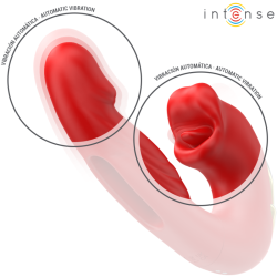 INTENSE - NATHY DOPPELVIBRATOR MIT MULTIFUNKTIONS-STIMULIERENDER MUND ROT – Produktansicht 6