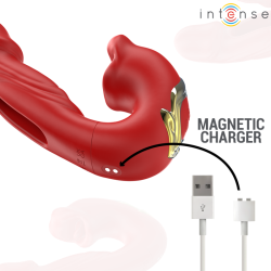 INTENSE - NATHY DOPPELVIBRATOR MIT MULTIFUNKTIONS-STIMULIERENDER MUND ROT – Produktansicht 7