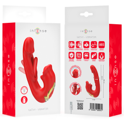 INTENSE - NATHY DOPPELVIBRATOR MIT MULTIFUNKTIONS-STIMULIERENDER MUND ROT – Produktansicht 8