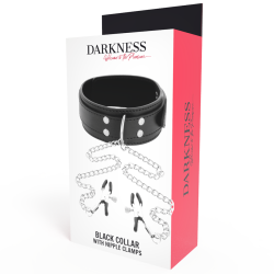 DARKNESS - HALSBAND MIT NIPPELKLAMMERN SCHWARZ – Produktansicht 4