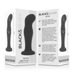 BLACK&SILVER - SEAN PLUG ANAL PREMIUM SILIKON SCHWARZ – Produktansicht 6