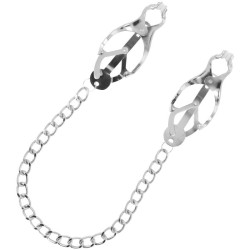DARKNESS - NIPPELKLEMME AUS METALL MIT KETTE – Produktansicht 2
