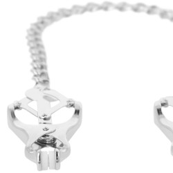 DARKNESS - NIPPELKLEMME AUS METALL MIT KETTE – Produktansicht 3
