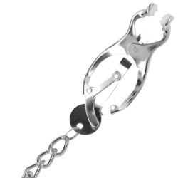 DARKNESS - NIPPELKLEMME AUS METALL MIT KETTE – Produktansicht 4
