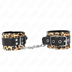 KINK - LEOPARD HANDGELENKFESSEL AUS ECHTLEDER, VERSTELLBAR 18-29 CM X 5,5 CM – Produktansicht 2