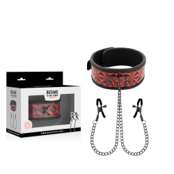 BEGME - RED EDITION HALSBAND MIT NIPPELKLEMMEN MIT NEOPRENFUTTER – Produktansicht 2