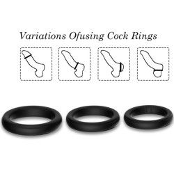 ARMONY - DREIFACHER SILIKONRING SCHWARZ – Produktansicht 4