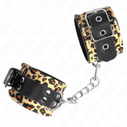 KINK - LEOPARD HANDGELENKFESSEL AUS ECHTLEDER, VERSTELLBAR 18-29 CM X 5,5 CM – Produktansicht 3