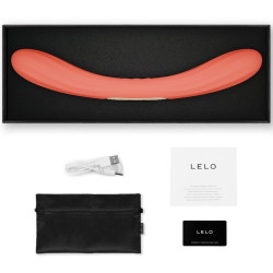 LELO - BOOMERANG DOPPELENDER VIBRATOR KORALLENROT – Produktansicht 4