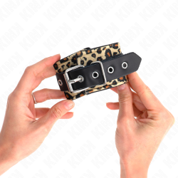 KINK - LEOPARD HANDGELENKFESSEL AUS ECHTLEDER, VERSTELLBAR 18-29 CM X 5,5 CM – Produktansicht 4