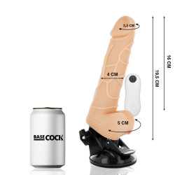BASECOCK - REALISTISCHER VIBRATOR MIT FERNBEDIENUNG NATÜRLICH MIT HODEN 19.5 CM -O- 4 CM – Produktansicht 2