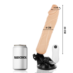 BASECOCK - REALISTISCHER NATÜRLICHER FERNBEDIENUNGSVIBRATOR 20 CM -O- 4 CM – Produktansicht 2