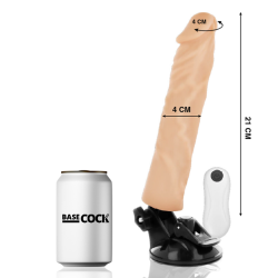 BASECOCK - REALISTISCHER VIBRATOR MIT FERNBEDIENUNG NATURWEISS 21 CM -O- 4 CM – Produktansicht 2
