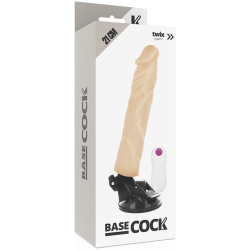 BASECOCK - REALISTISCHER VIBRATOR MIT FERNBEDIENUNG NATURWEISS 21 CM -O- 4 CM – Produktansicht 4