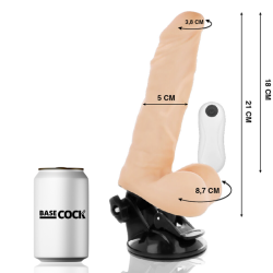 BASECOCK - ARTIKULIERBARER VIBRATOR NATÜRLICH MIT FERNBEDIENUNG 21 CM -O- 5 CM – Produktansicht 2