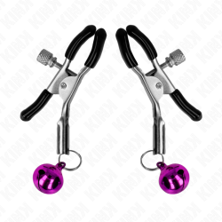 KINK - LILA NIPPELKLEMME MIT EINZELNEN GLOCKEN 6 CM – Produktansicht 2