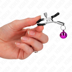 KINK - LILA NIPPELKLEMME MIT EINZELNEN GLOCKEN 6 CM – Produktansicht 4